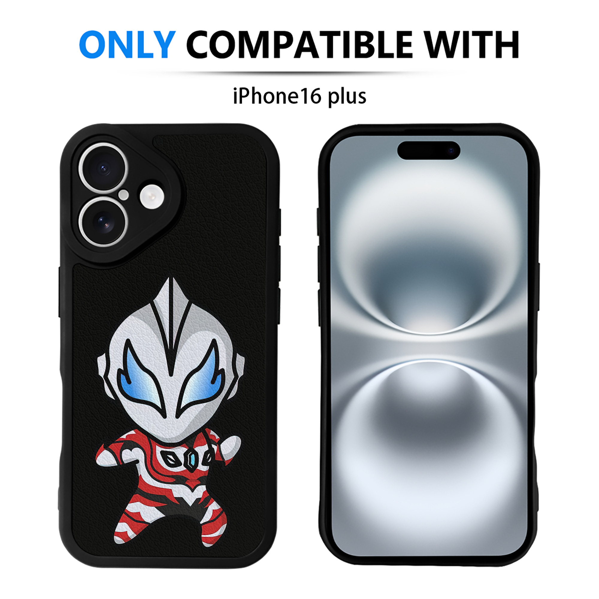 （画像用） ウルトラマン Ultraman 【iPhone 16シリーズ対応】シリコンスマホケース（レザー調） 材質：シリコン